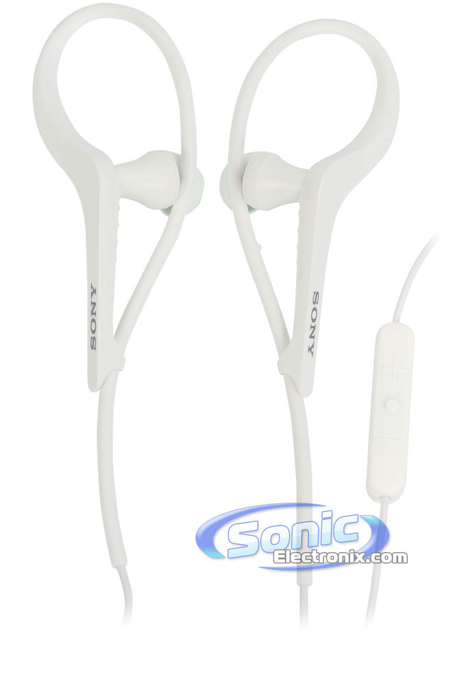 Sony MDR-AS400iP/W Active Sports Earbuds Ear-Clip Headphones (White) Open Box Image 10
