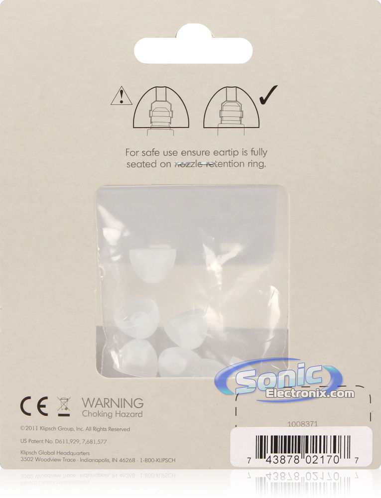 Klipsch Replacement Ear Tip-LG CLR Image 2