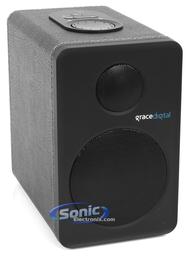 Grace Digital GDI-BTSP201 Wi-Fi Wireless Bluetooth Bookshelf Speakers (Black) Image 4
