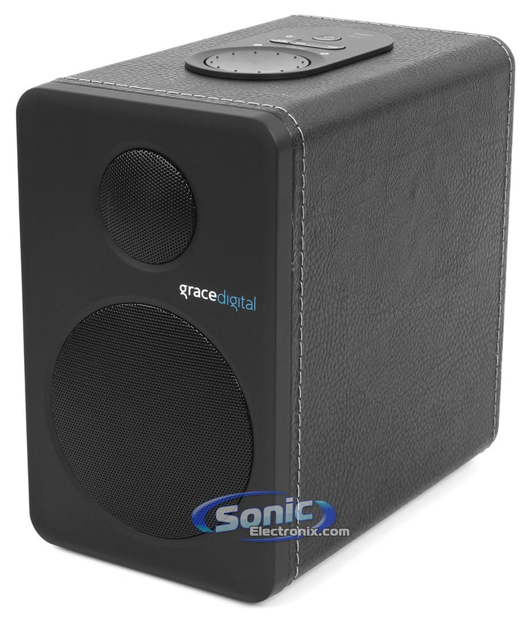 Grace Digital GDI-BTSP201 Wi-Fi Wireless Bluetooth Bookshelf Speakers (Black) Image 5