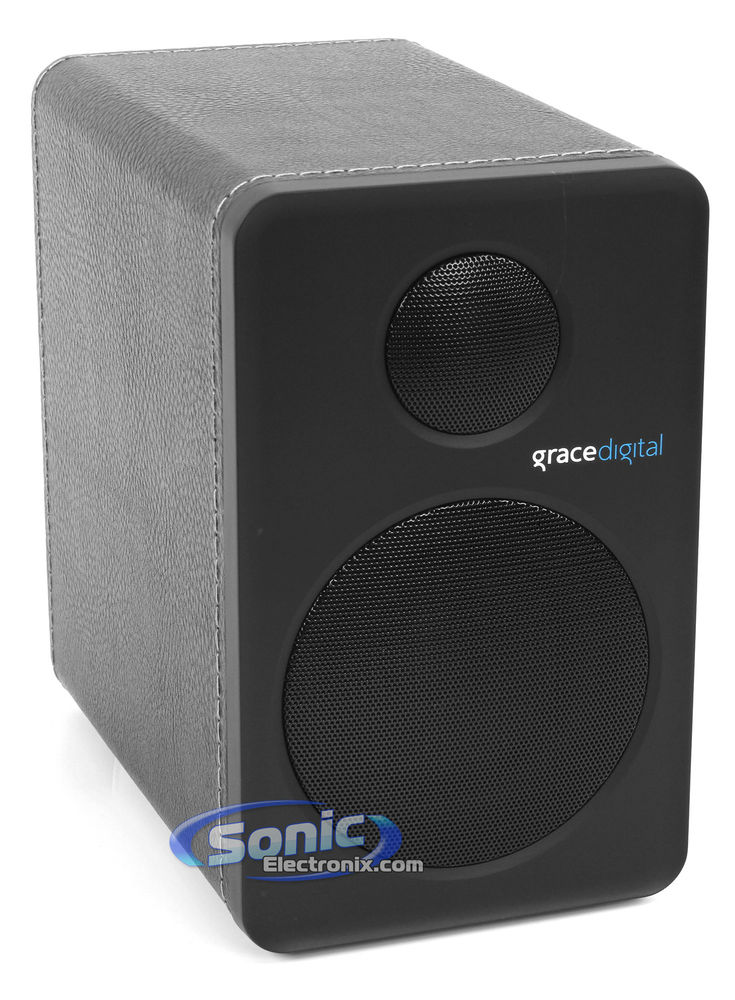 Grace Digital GDI-BTSP201 Wi-Fi Wireless Bluetooth Bookshelf Speakers (Black) Image 6
