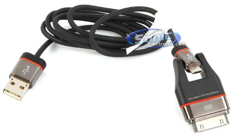 iLuv iCB17BLK DualJack iPad/iPhone/iPod and Smartphone Sync/Charge Cable (3-Ft.) Image 3