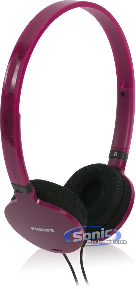 Philips SHL1700PP Lightweight Padded On-Ear Headphones (Purple) Image 1