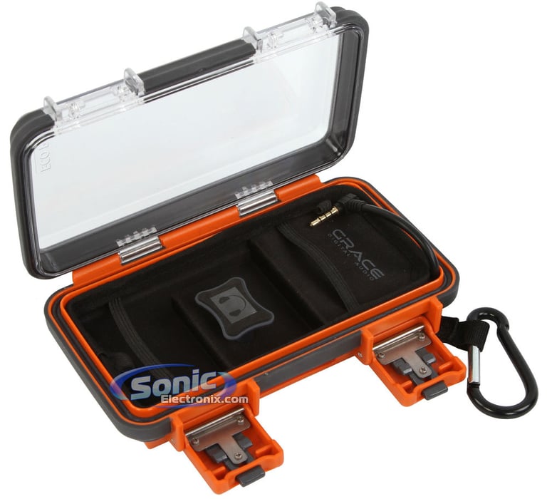 Grace Digital ECO Pod (GDI-AQPOD90) Waterproof iPhone Case - Orange/Black Image 3