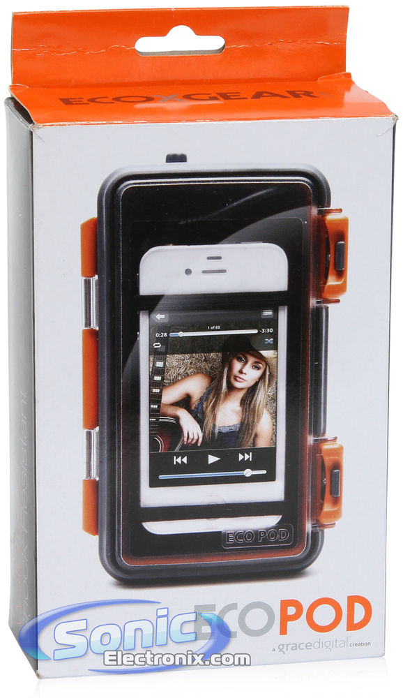Grace Digital ECO Pod (GDI-AQPOD90) Waterproof iPhone Case - Orange/Black Image 11