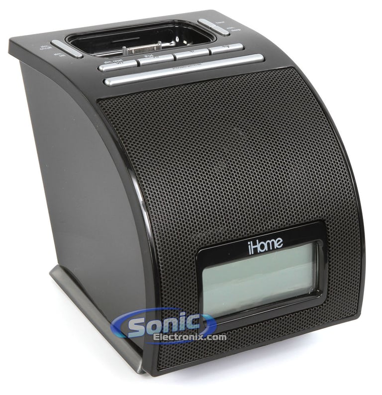 iHome IP11B Spacesaver Alarm Clock iPod/iPhone Speaker Dock (Black) Image 3