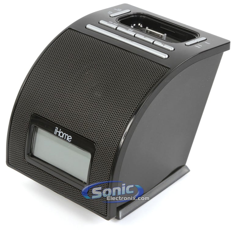 iHome IP11B Spacesaver Alarm Clock iPod/iPhone Speaker Dock (Black) Image 4