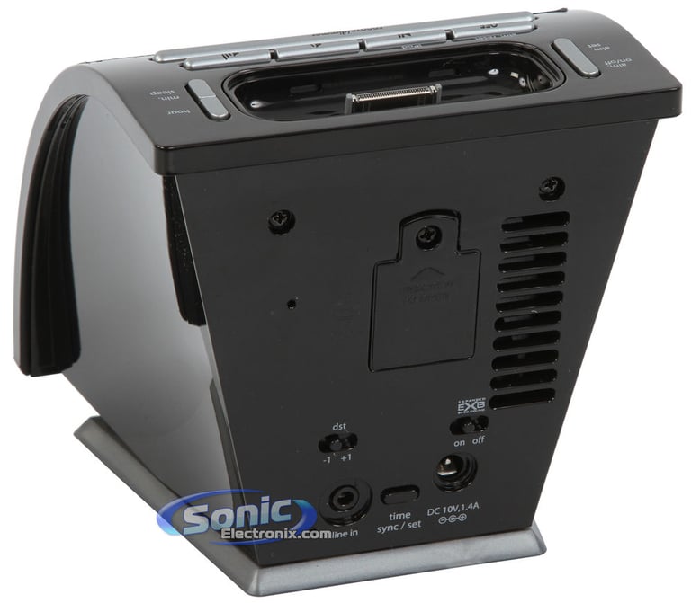 iHome IP11B Spacesaver Alarm Clock iPod/iPhone Speaker Dock (Black) Image 5