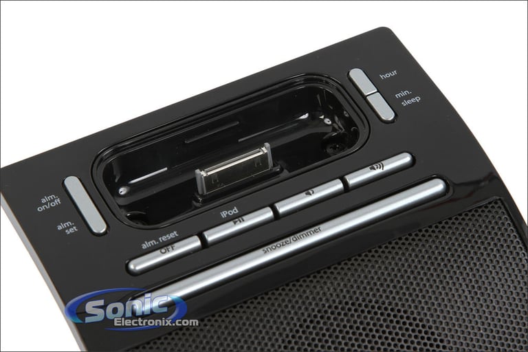 iHome IP11B Spacesaver Alarm Clock iPod/iPhone Speaker Dock (Black) Image 6