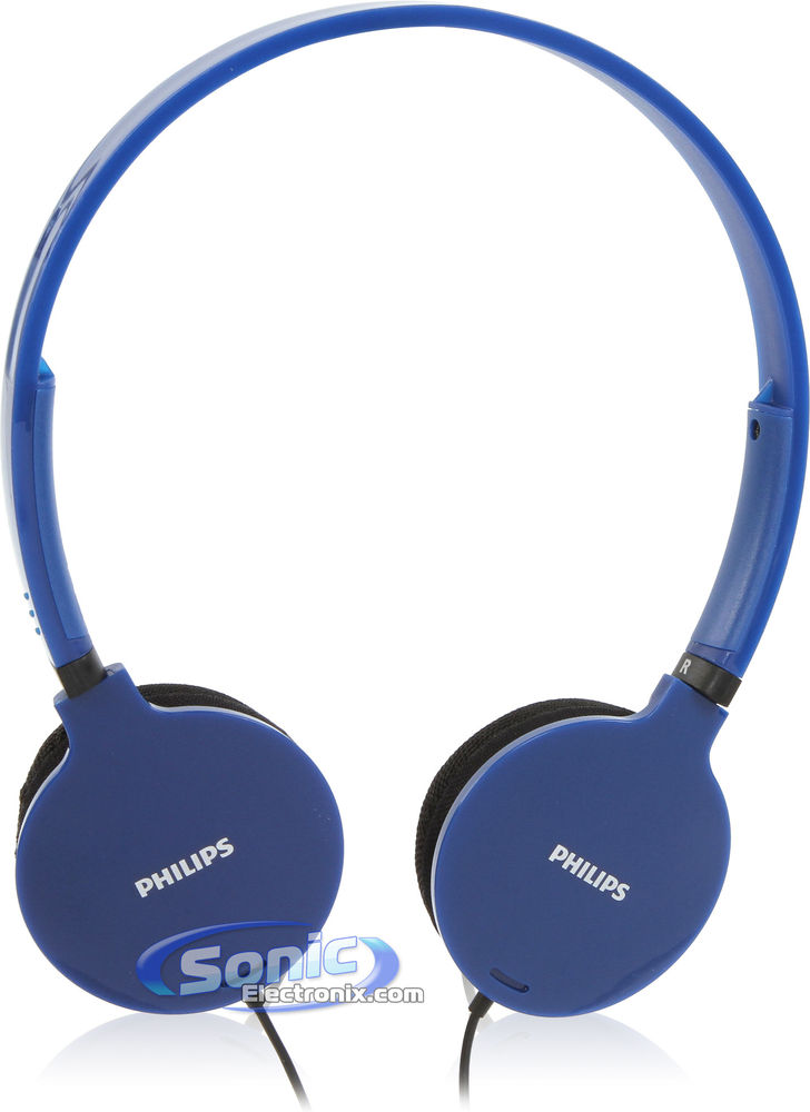 Philips SHL1700BL Lightweight Padded On-Ear Headphones (Blue) Image 2