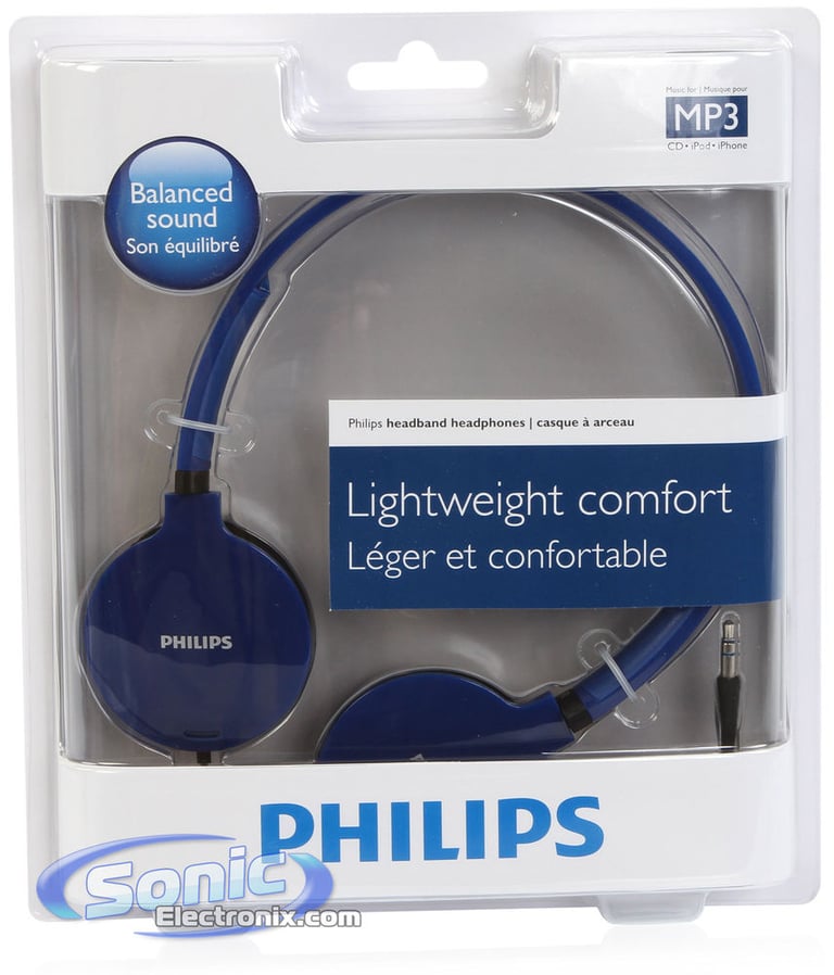 Philips SHL1700BL Lightweight Padded On-Ear Headphones (Blue) Image 9