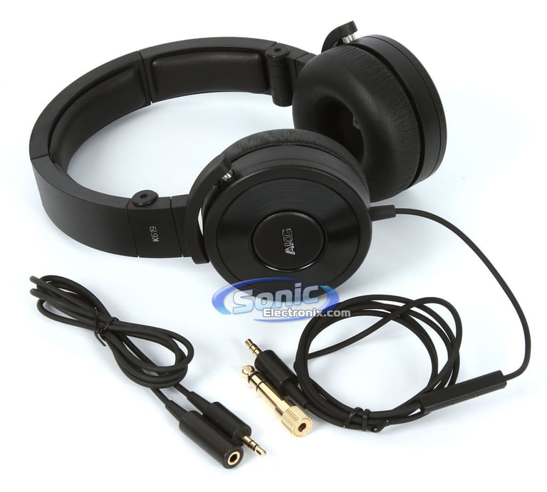 AKG K619BLK (K 619 BLK) Premium DJ Headphones Headset - Black (Open Box) Image 14
