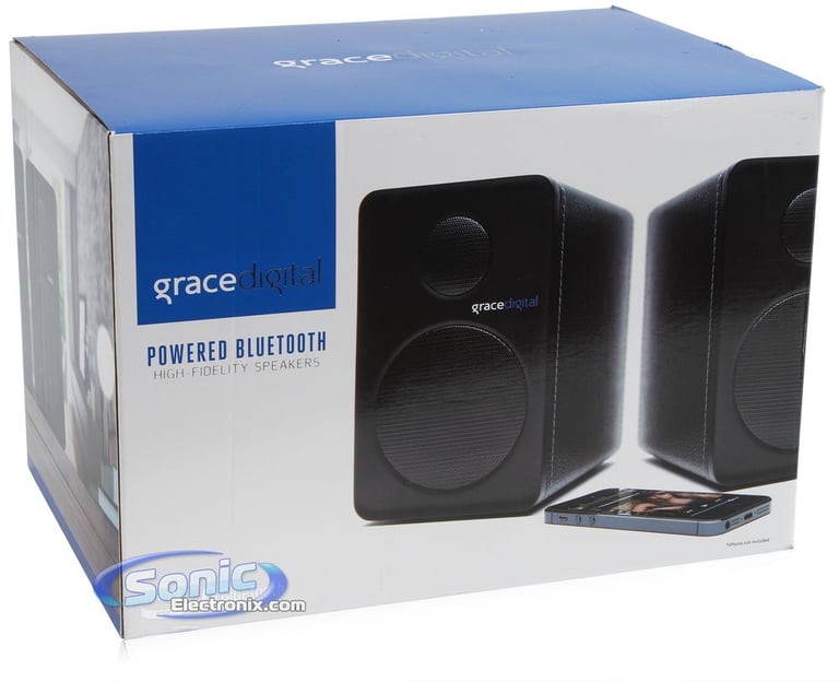 Grace Digital GDI-BTSP208 Wi-Fi Wireless Bluetooth Bookshelf Speakers (White) Image 7