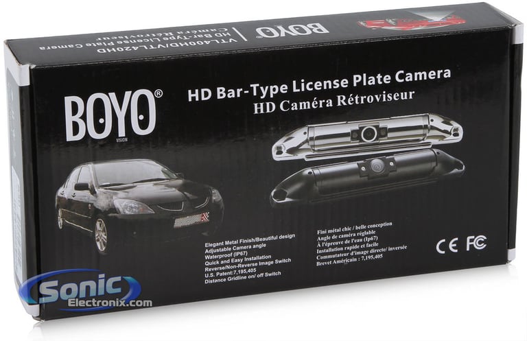 HD Bar-Type Chrome License Plate Camera Image 6