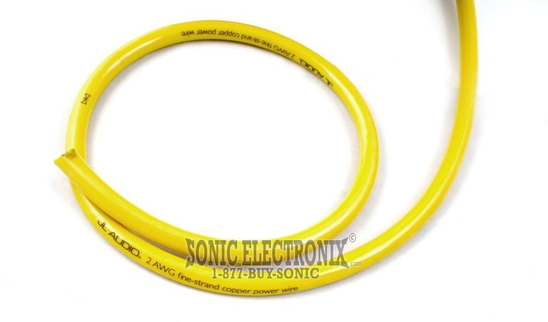 JL Audio YELLOW 2 Gauge Power / Ground Cable PRICED PER FOOT XAYELPW2-1FT Image 1