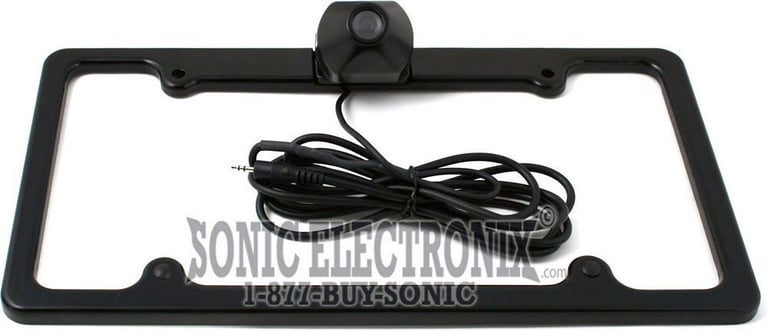 HitchCam FC2B Black License Plate Frame w/ CCD Camera Built-in Image 1