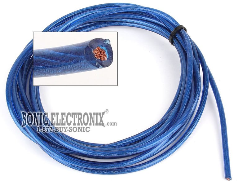 PRECUT 20 ft. - 8 Gauge BLUE Power / Ground Wire -- color: Blue Image 1