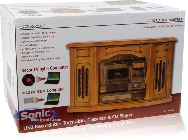 Grace Digital Victorian Tunewriter III GDI-TW3USBK (Oak) Image 8