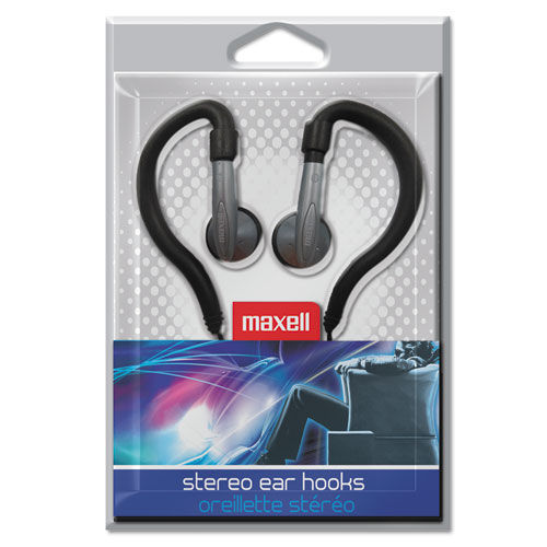 Maxell EH-130 (190565) Sports Style Stereo Ear Hooks - Silver/Black Image 2