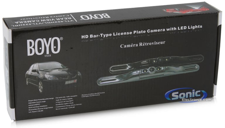 HD Bar Type License Plate Rear-View Back-up Camera With LED Light Image 6