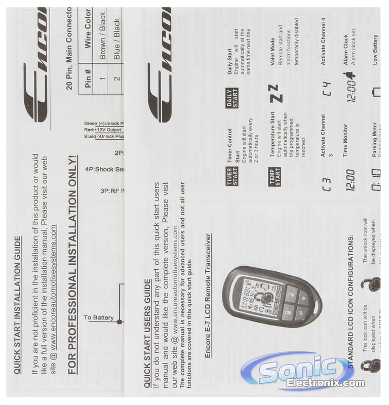 Encore E7 2-way Remote Start Car Alarm Image 10