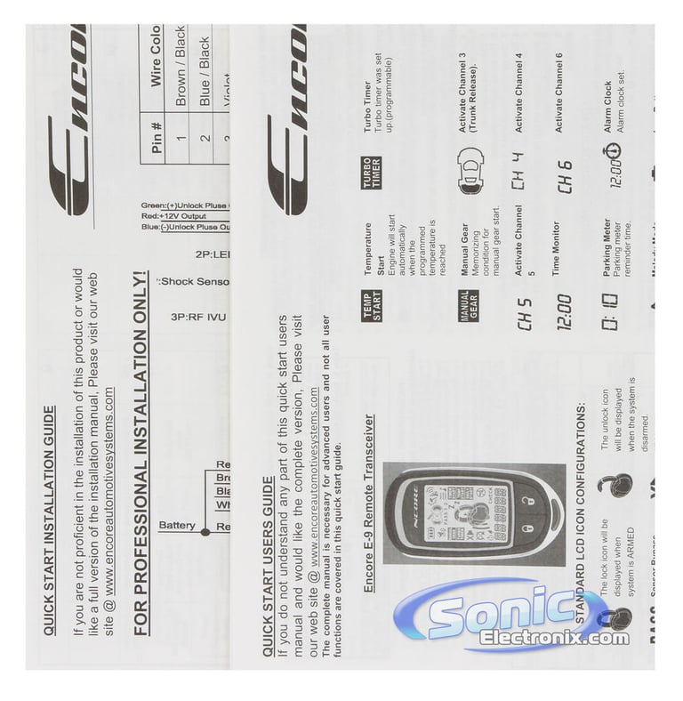 Encore E9 2-Way Remote Start Car Alarm Image 10