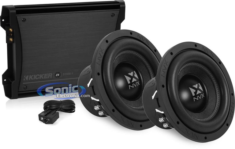 Kicker ZXS1500.1 Amp + (2) NVX VCW102 Subs Image 1