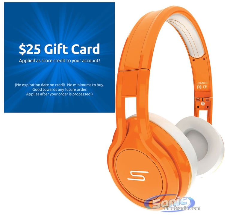 SMS Audio SMS-ONWD-ORG + $25 eGift Card Image 1