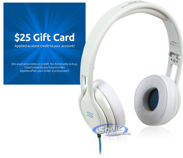 SMS Audio SMS-ONWD-WHT + $25 eGift Card Image 1
