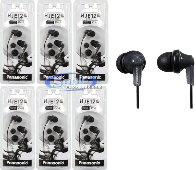 Panasonic RP-HJE120-K (Black) 6 Pack Image 1