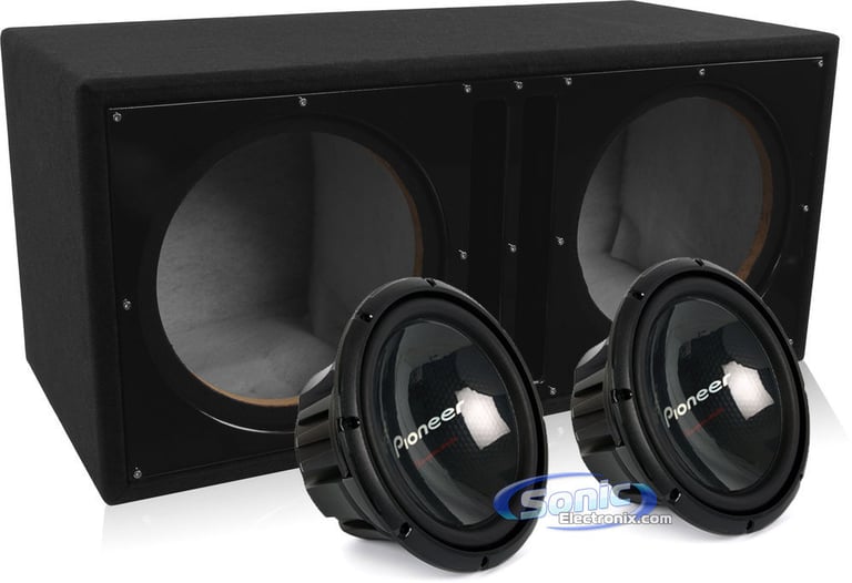 Dual 12" Pioneer Champion Series Subwoofers w/ Dual 12" Ported Enclosure Image 1