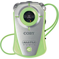 Coby CX-71GRN (CX71GRN) Mini Sport AM/FM Pocket Radio - Green Image 1