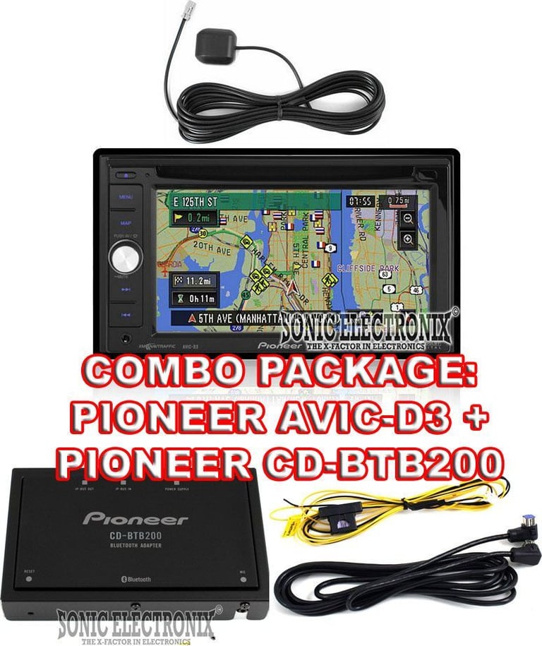 Combo: Pioneer AVIC-D3 + CD-BTB200 Image 1