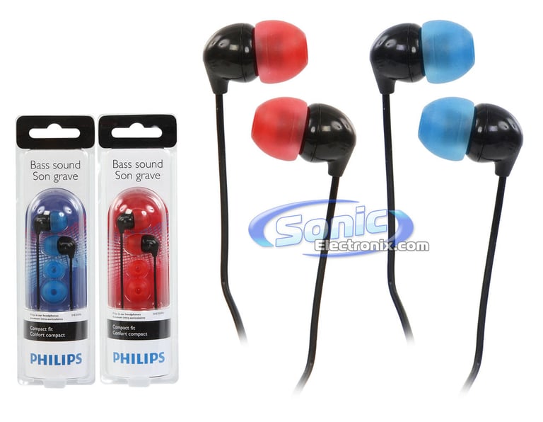 Philips SHE3500 In-Ear Headphones 2-Pack (Blue/Red) Image 1
