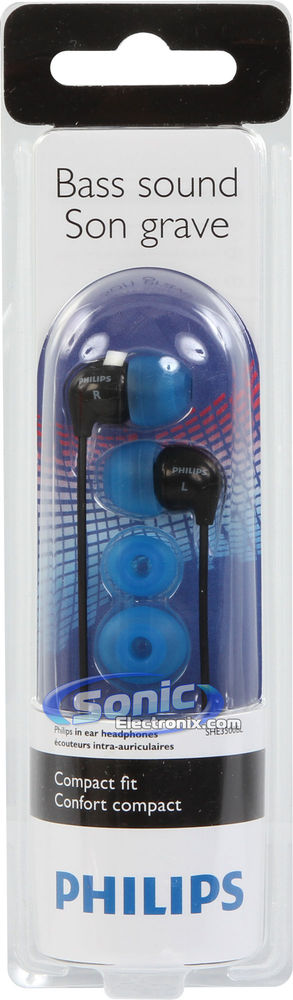 Philips SHE3500 Deep Bass Earbuds 4 Pack (2-Blue/2-Red) Image 5