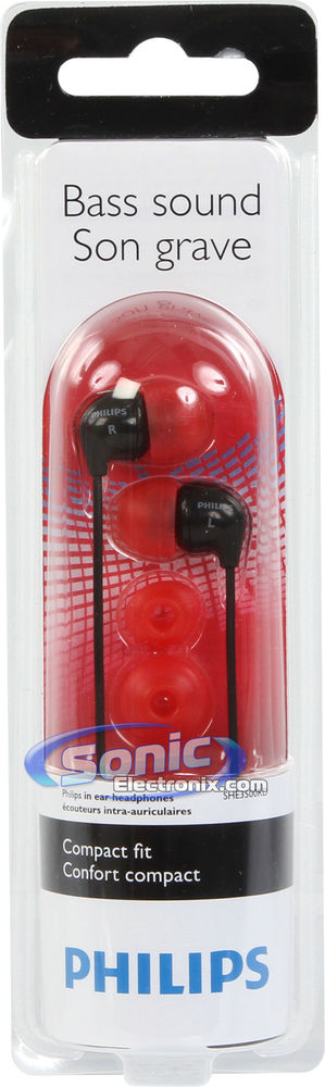 Philips SHE3500 Deep Bass Earbuds 4 Pack (2-Blue/2-Red) Image 9