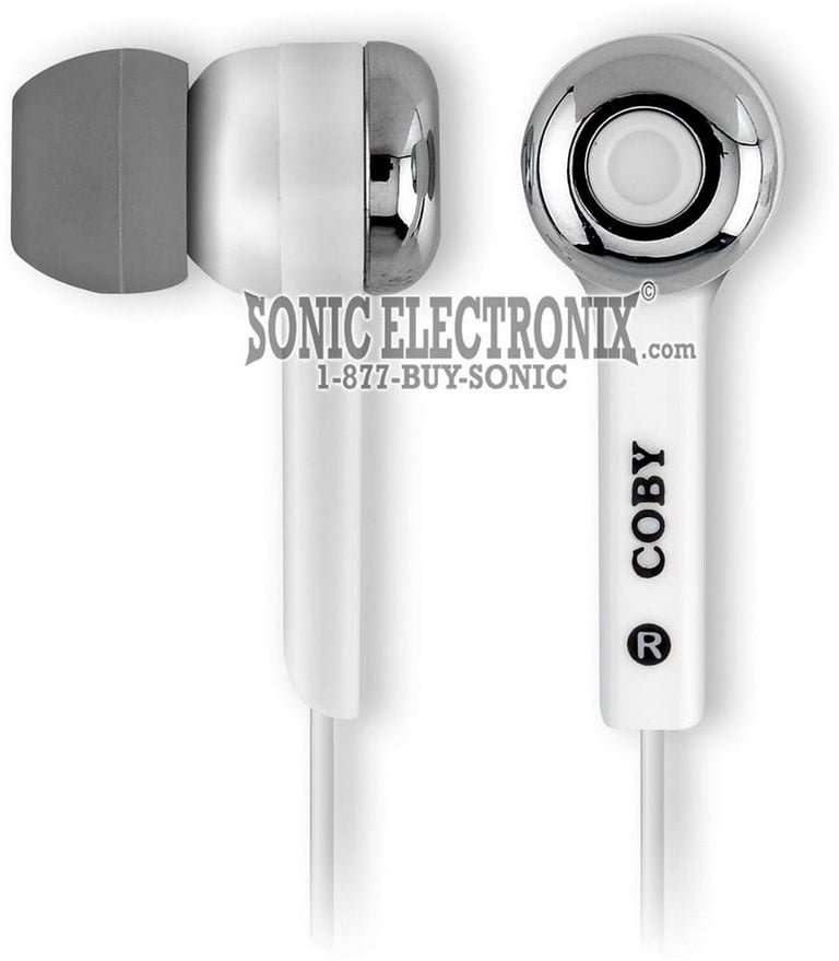 Coby CVE31 (CVE31WHT) In-Ear Noise Isolating Earphones - White Image 1
