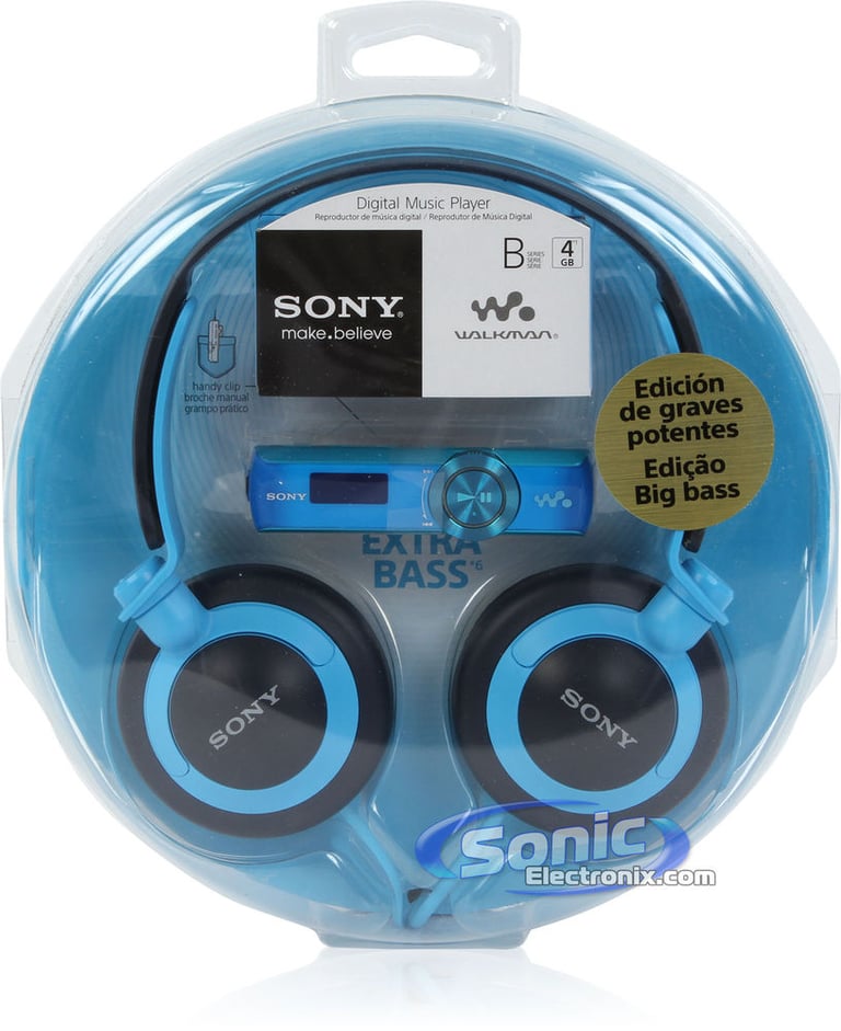 Sony NWZ-B173F MP3 Player + MDR-XB200 Headphones - Blue Image 14