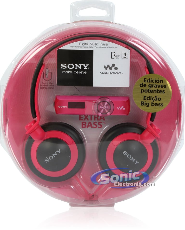 Sony NWZ-B173F MP3 Player + MDR-XB200 Headphones - Pink Image 14