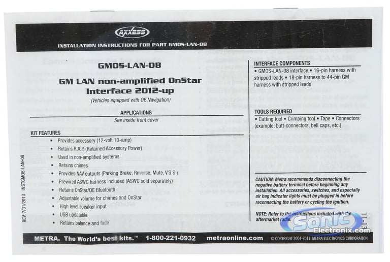 Axxess GMOS-LAN-08 Wiring Interface Image 6