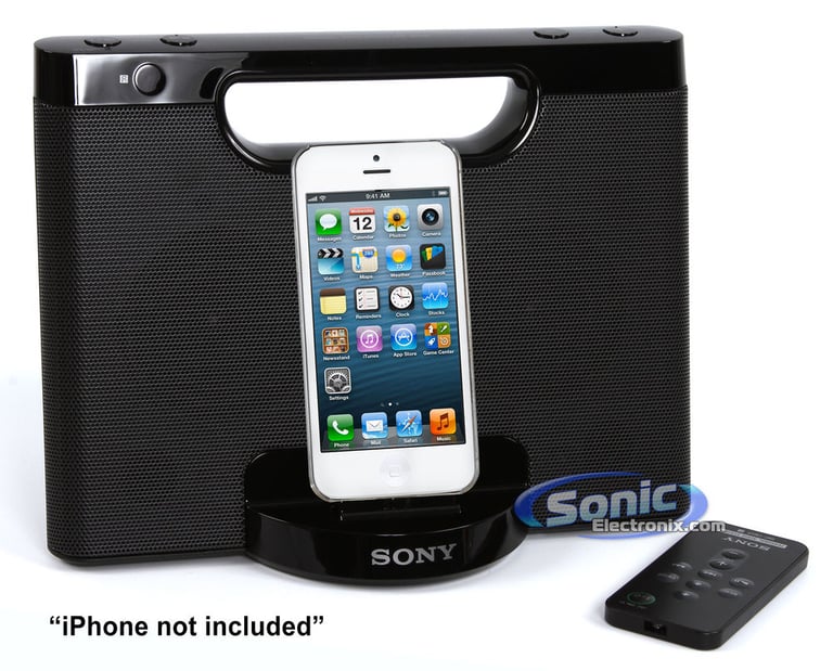 Sony RDP-M7iPBLKN Portable Lightning iPod/iPhone Speaker Dock (Black) Open Box Image 9