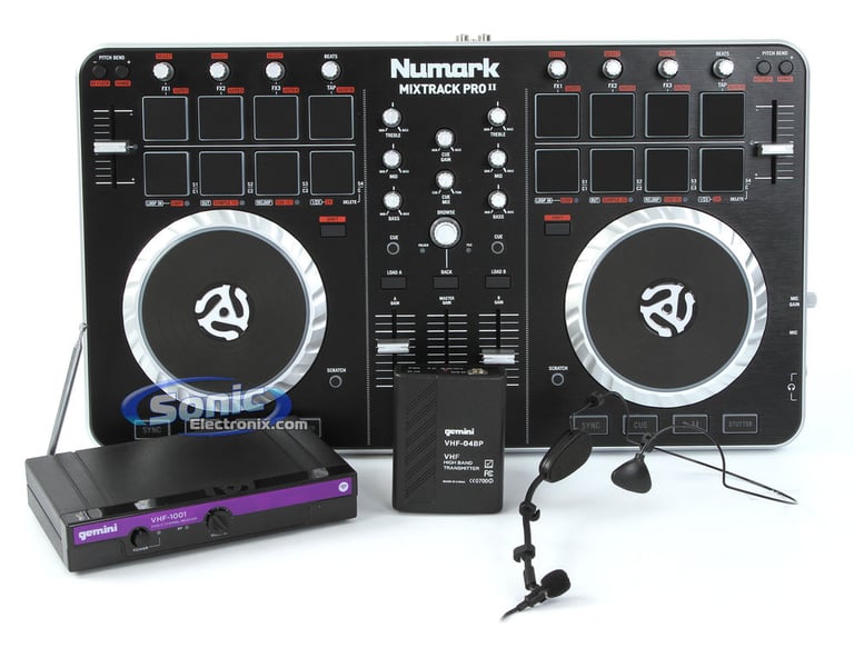 Numark DJ Controller and Gemini Wireless Mic System Image 1