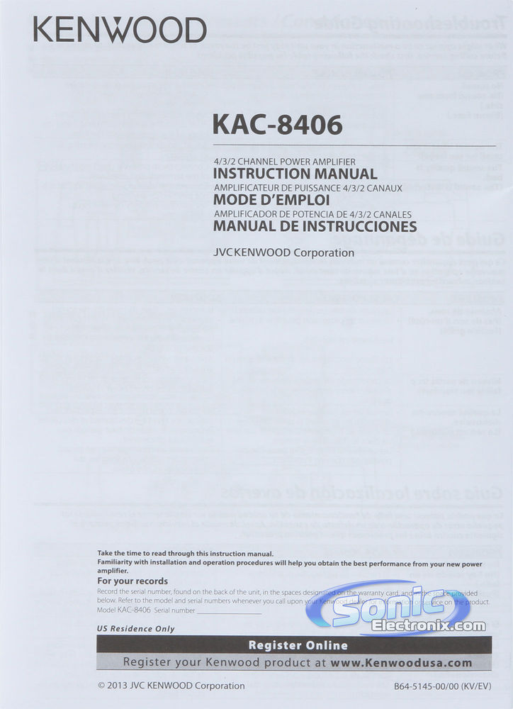 Kenwood KAC-8406 OPEN BOX COMPLETE Image 6