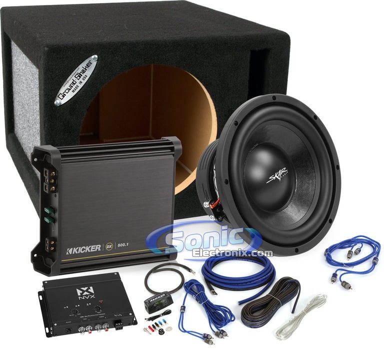 Loaded SKAR Audio 10" Subwooofer + Kicker Amplifier + Kit Bass Package Image 1