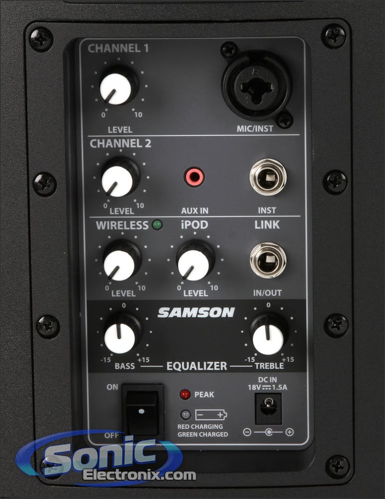 Samson Portable P.A. and 2 Hand-Held Wireless Microphone System Image 9