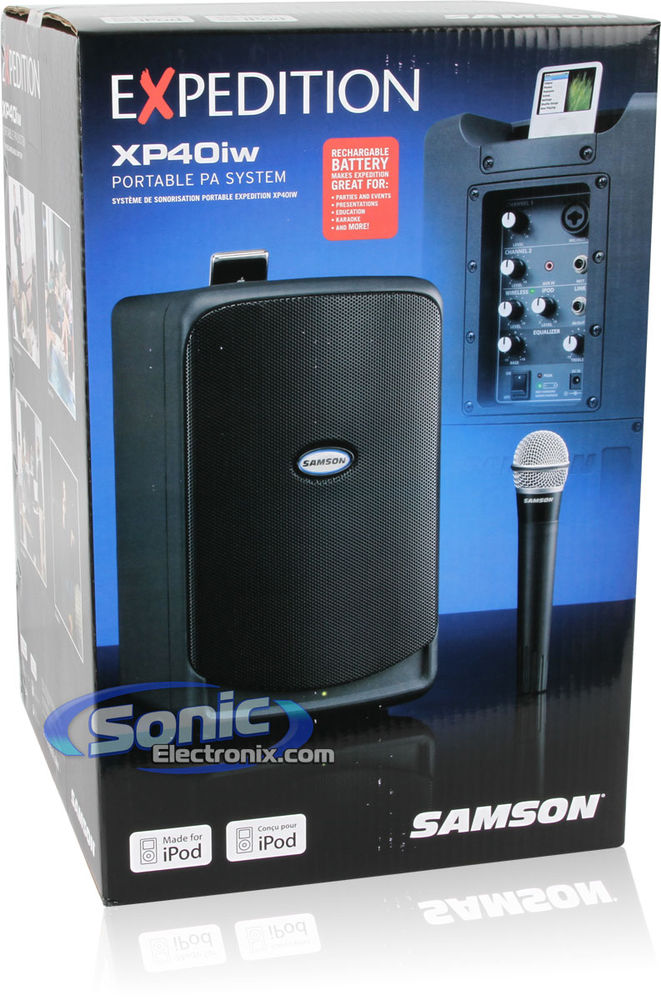 Samson Portable P.A. and 2 Hand-Held Wireless Microphone System Image 14