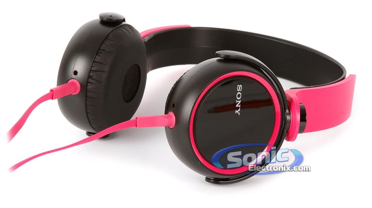 Sony MDR-XB400 On-Ear XB Series Extra Bass Headphones (Pink/Black) Open Box Image 14