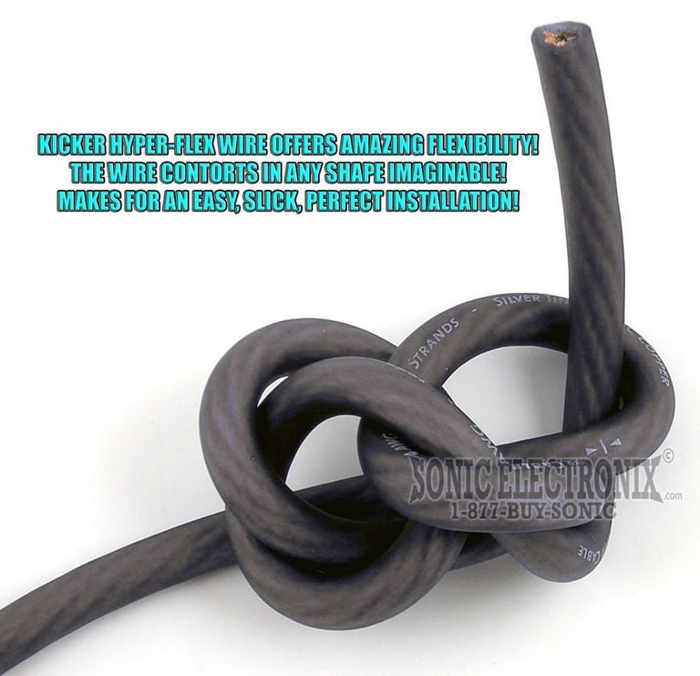 PRECUT 5 ft. - Kicker 4 AWG Gray Power/Ground Wire from 05PWG4100 Roll Image 2