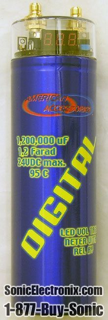 American Accessories 1.2 Farad Blue Capacitor Image 1