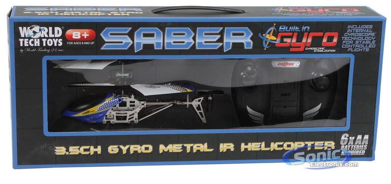 Saber 3.5 Ch Electric RC Helicopter w/ Gyro (Blue) Image 7